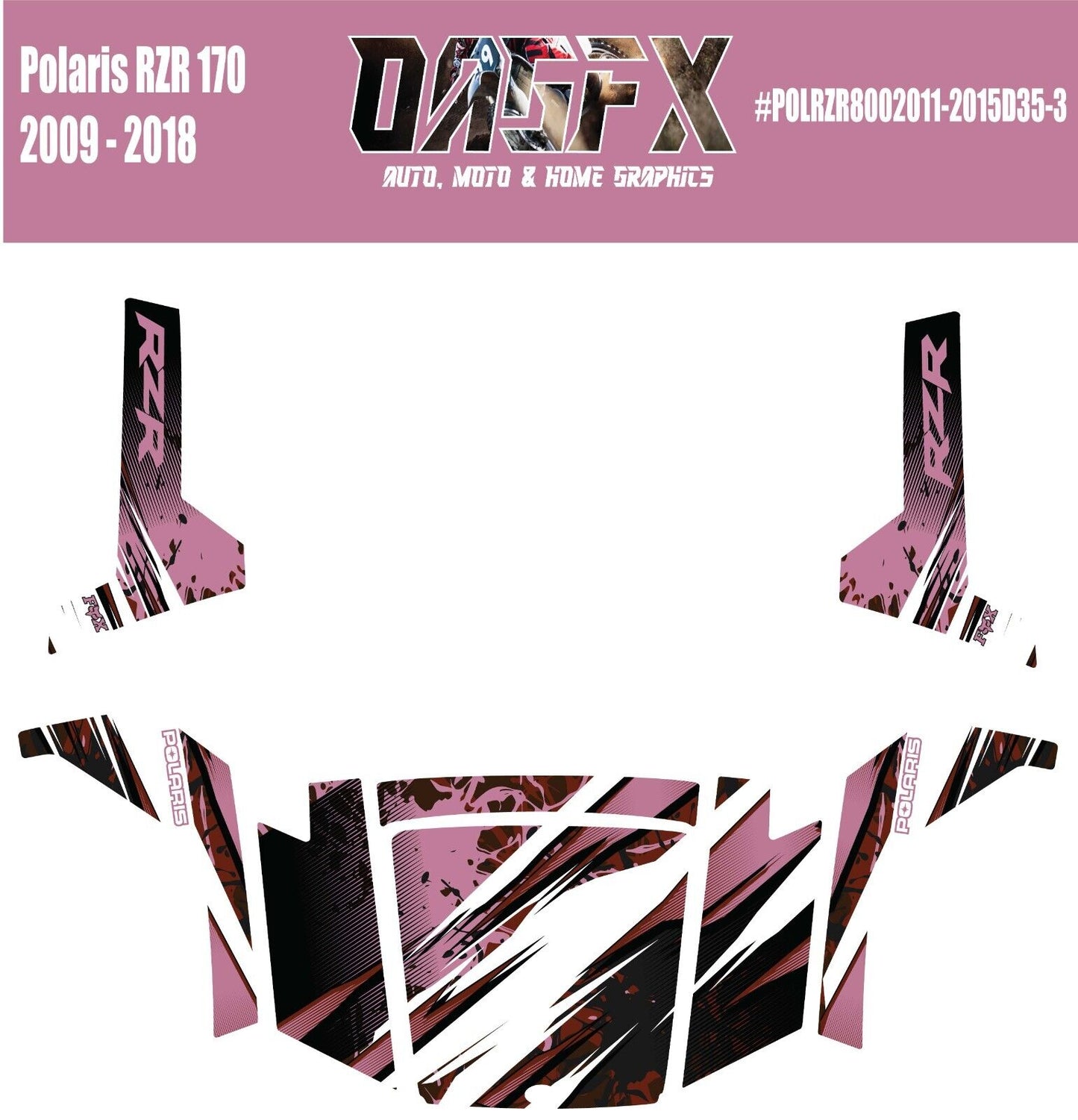 2009 - 2018 Polaris RZR 170 UTV Graphics Kit D35-3 Pink