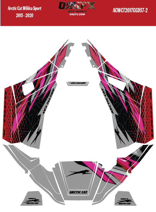 2015 - 2020 Arctic Cat Wildcat 700 Sport Graphic Kit 57-2 Red