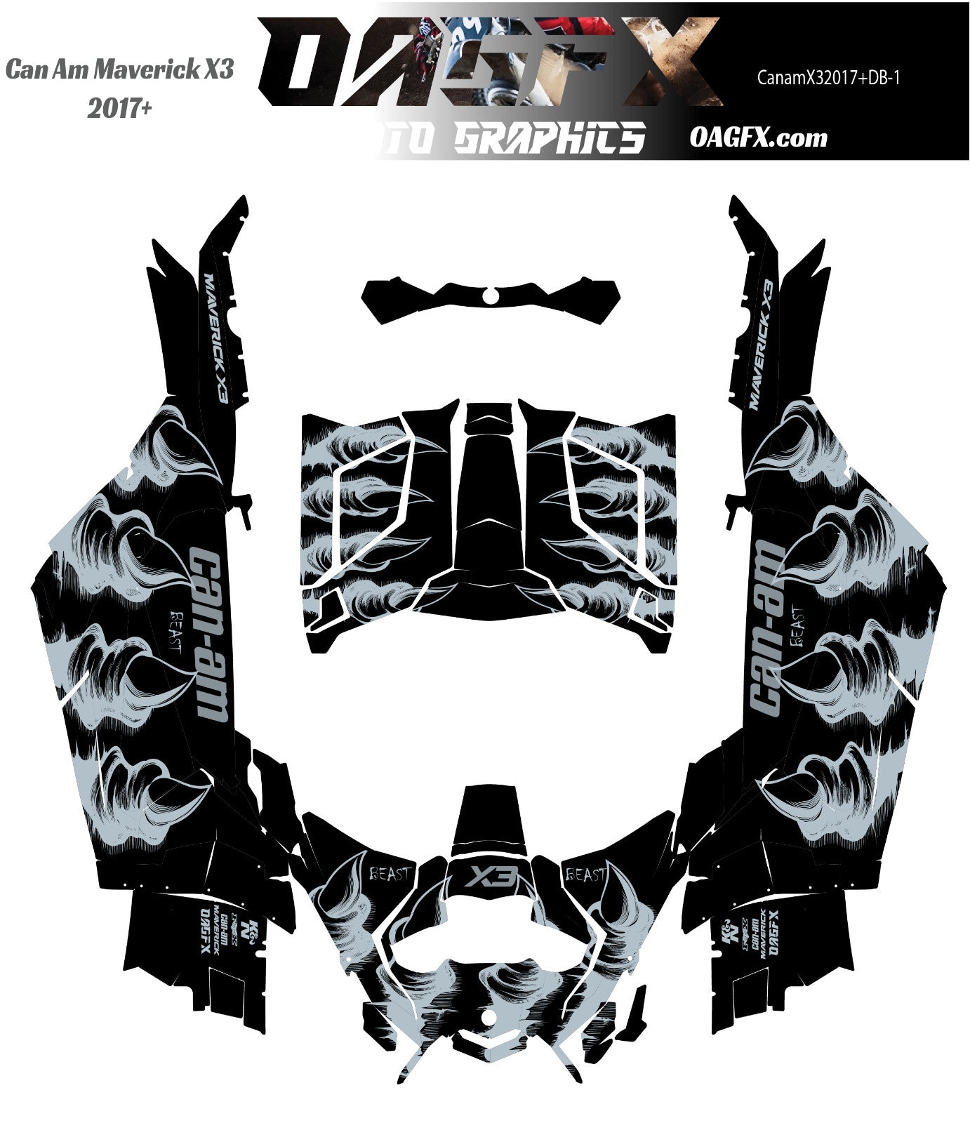 2017-2024 Can Am X3 Maverick Graphics Kit  Pro Edition DB-2 Beast