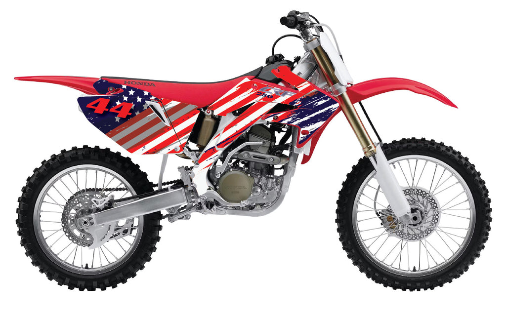 2004-2009 Honda CRF250R Graphics Kit - Pro Ed D38-1 CRF 250 USA Flag