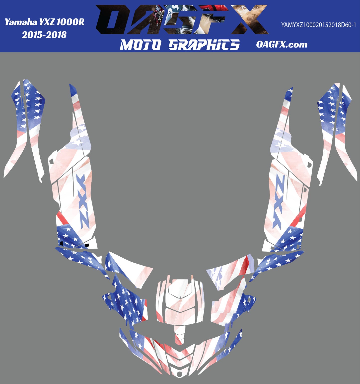 2015 - 2018 OAGFX Yamaha YXZ 1000 Graphics Kit D60-1 Stars and Stripes Flag