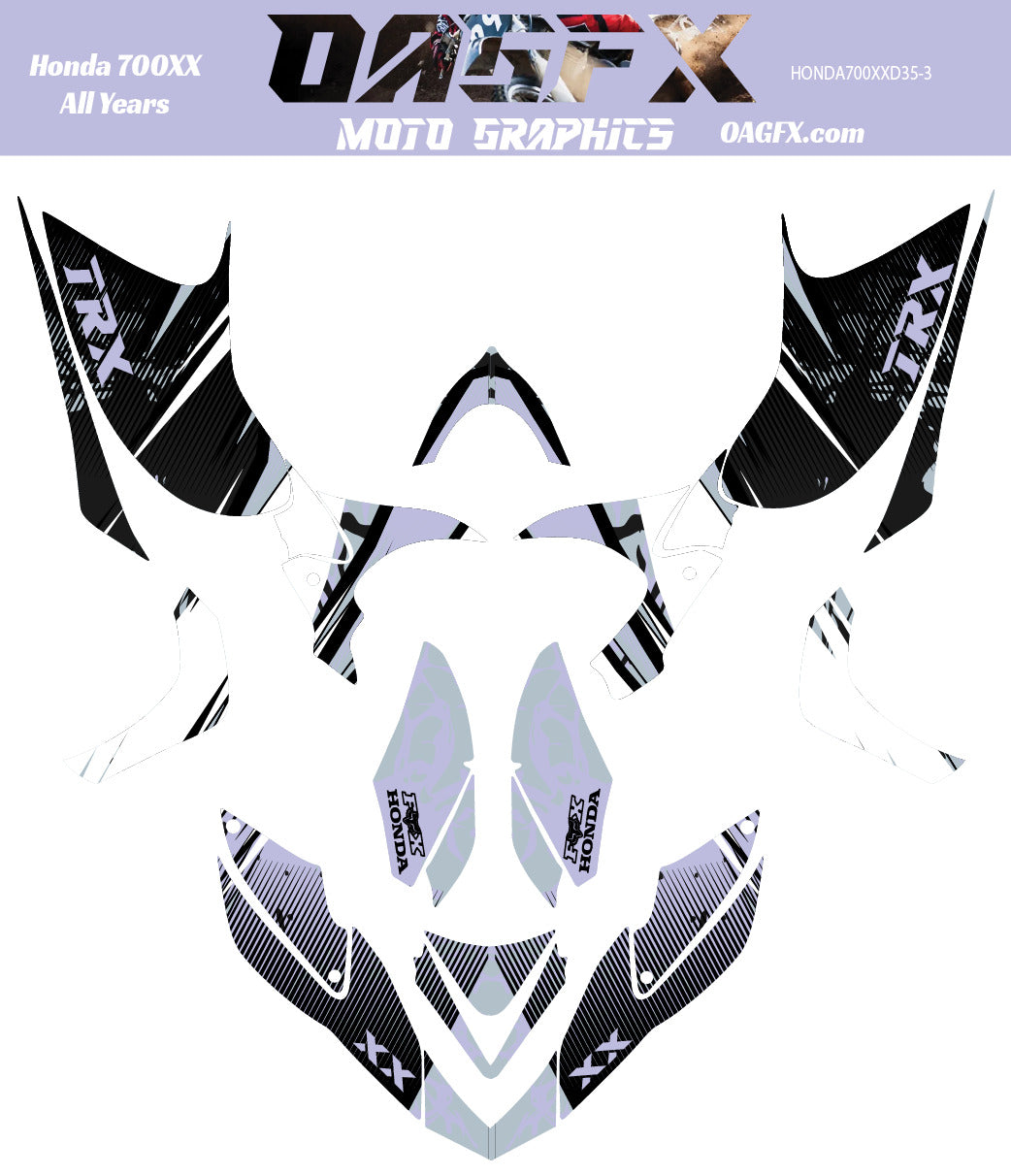 Honda TRX 700XX Graphics Kit All Years- Pro Ed D35-4 Gray