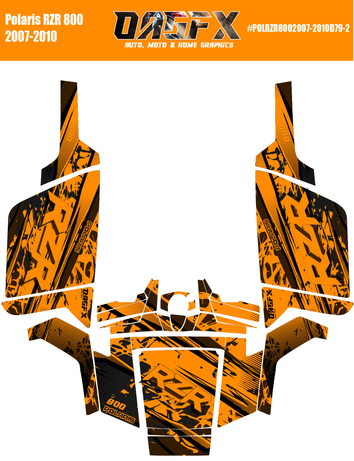 2007 - 2010 Polaris RZR 800 Graphics Kit D79-2