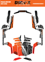 2011 - 2013 Polaris RZR 900 Graphics Kit D49-1 Orange