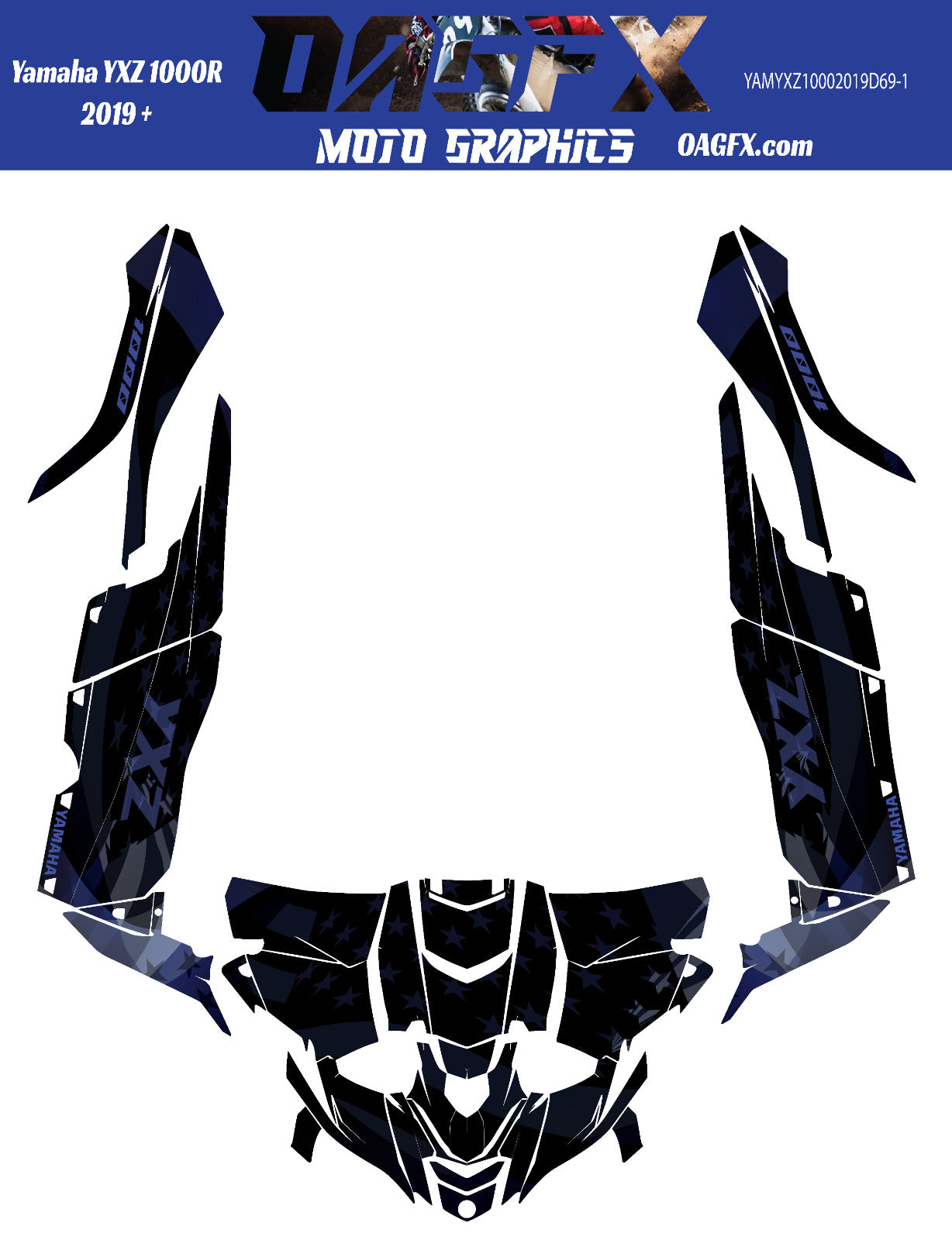 2019 + OAGFX Yamaha YXZ 1000 Graphics Kit D69-1 USA
