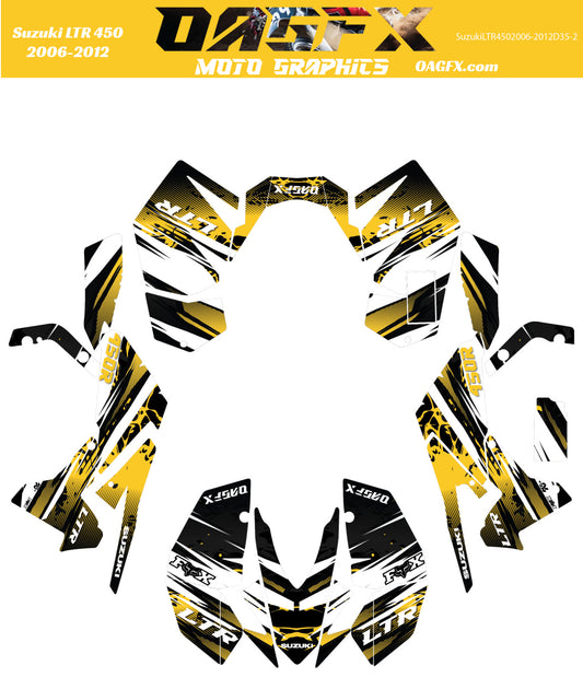 2006 - 2012 Suzuki LTR 450 Graphic Kit Wrap- Pro Ed D35-2 Yellow