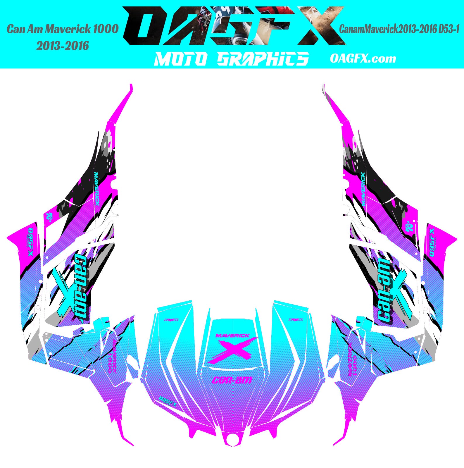 2013-2016 Can Am Maverick 1000 R  OAGFX Racing Graphics Kit  D53-1 Wild