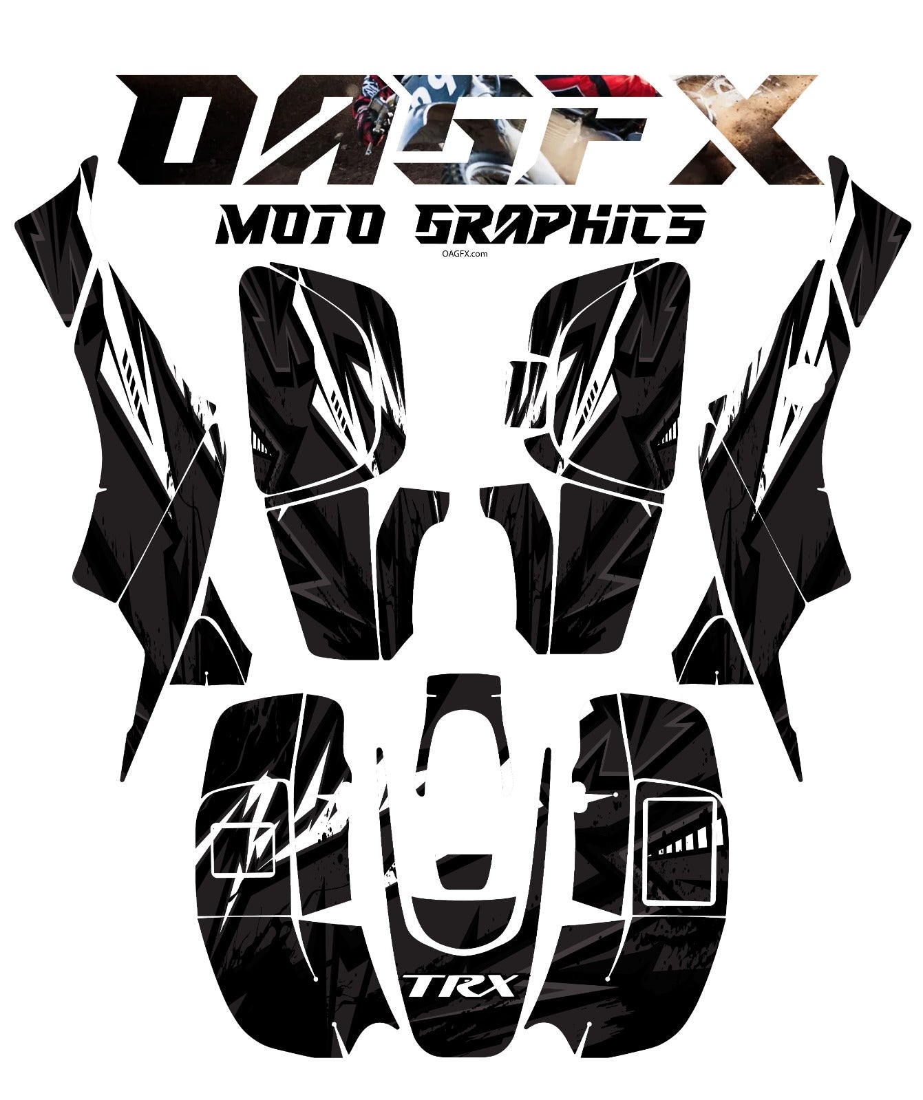 1999-2004 Honda TRX 400 EX Graphics Kit - Pro Ed D37-8 Black