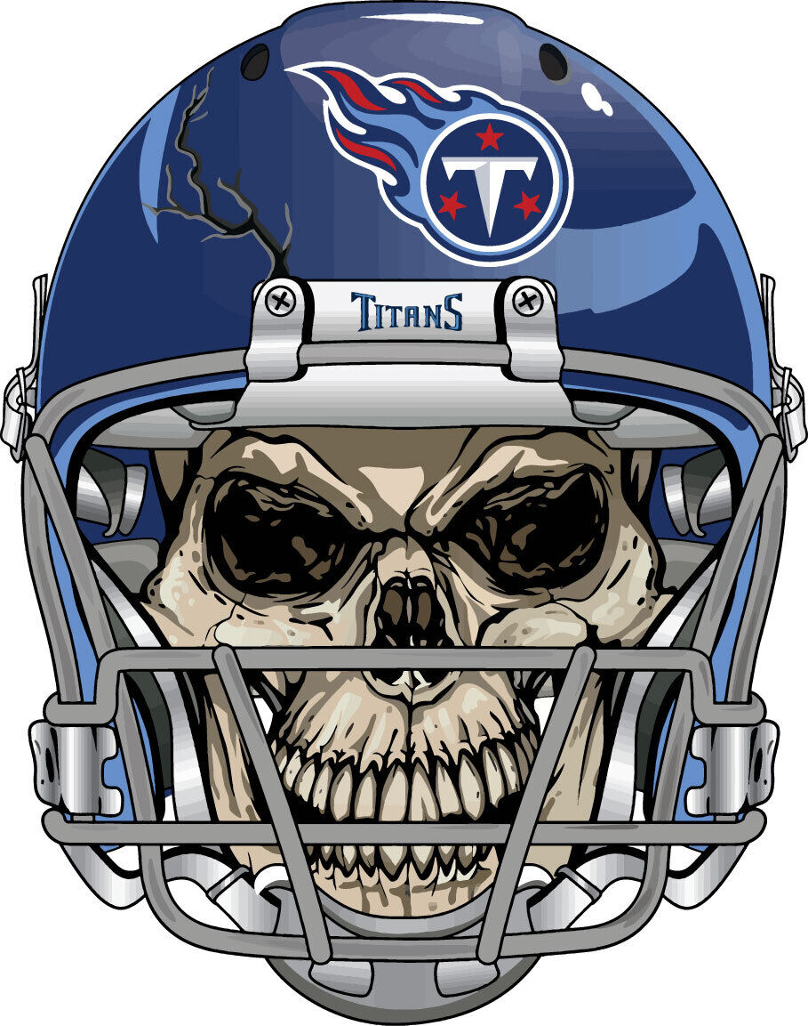 Tennessee Titans Skull Decal ~ Vinyl Car - Wall, Cornholes Graphics