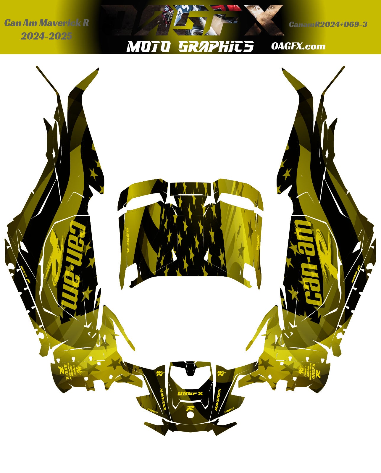 2024-2025 Can Am Maverick R RS Graphics Kit  Pro Edition D69-3 USA Flag