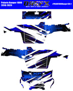 2018 - 2024 Polaris Ranger 1000 Graphics Kit D35-1 Blue