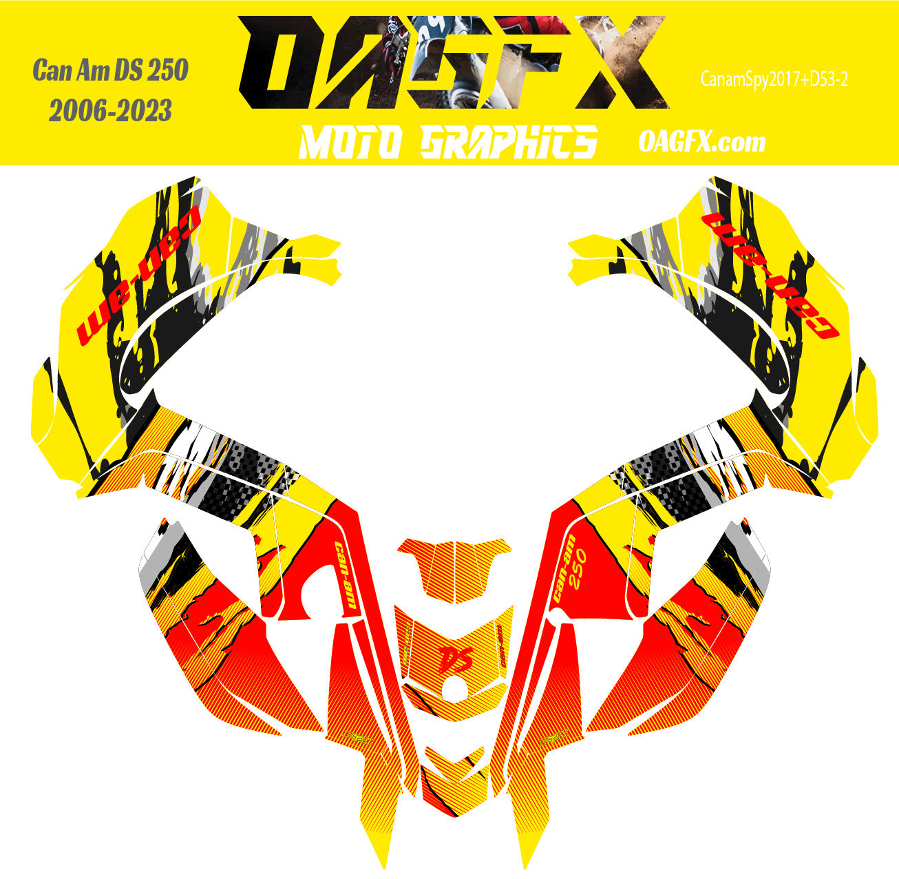 Can Am DS 250 2006-2023 Graphics Kit  Pro Edition D53-2 Wild