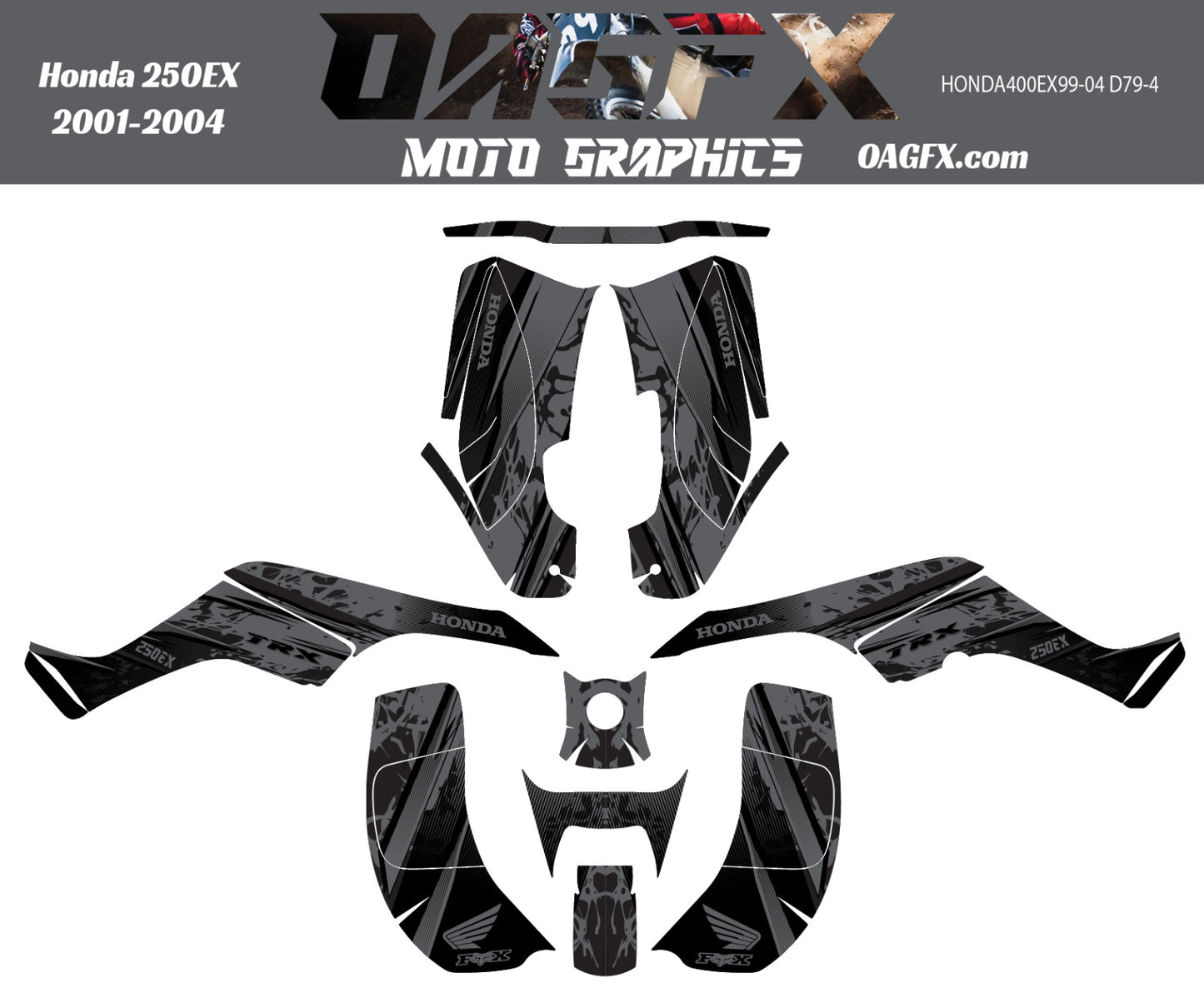 2001 - 2004 Honda TRX 250 EX Graphics Kit - Pro Ed D79-4