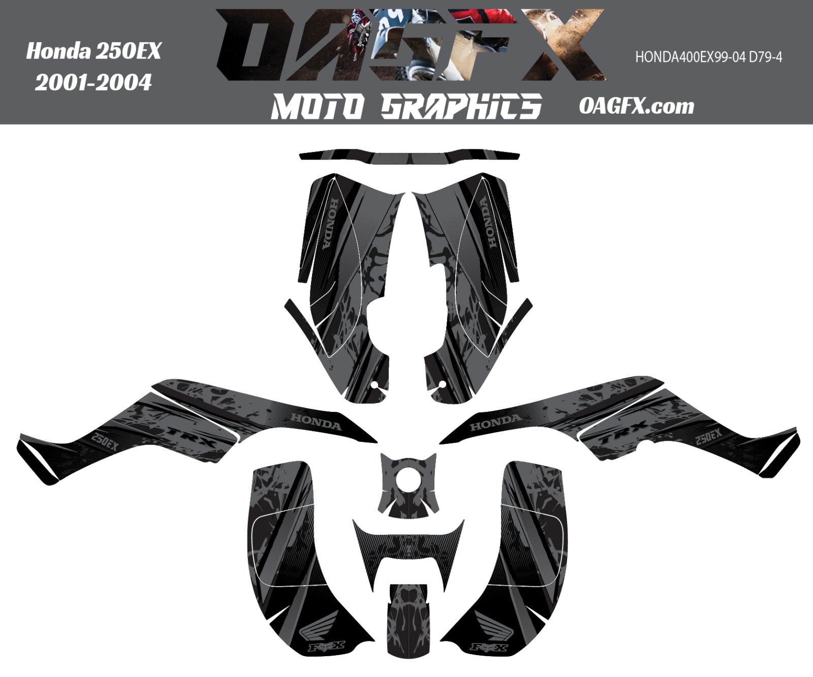2001 - 2004 Honda TRX 250 EX Graphics Kit - Pro Ed D79-4