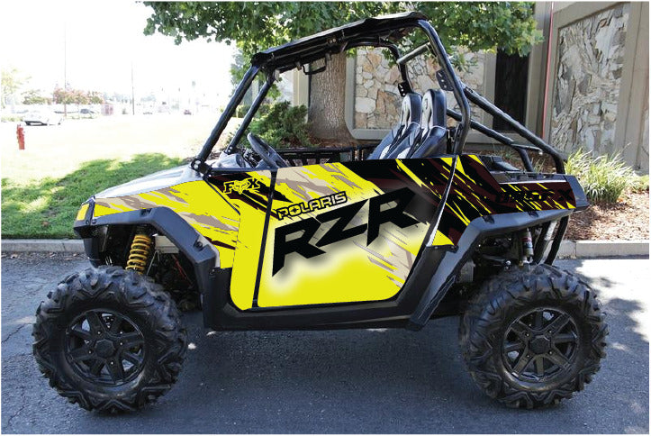 2007 - 2010 Polaris RZR 800 Graphics Kit D48-3 Yellow