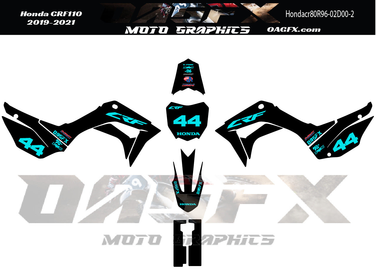 2019+ Honda CRF 110 Vector  Design Template With Pre-made design