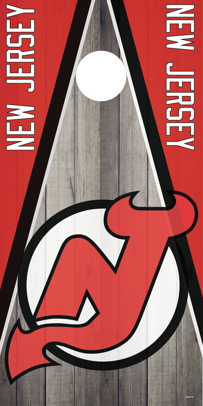 Corn Hole Board Wrap - New Jersey Devils Cornhole Skin D3