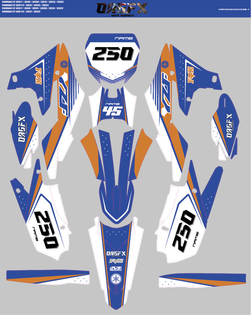 2018-2023 Yamaha YZF 250 2019-2022 YZF 450 OAGFX  Graphic Kit - Pro Ed B-1