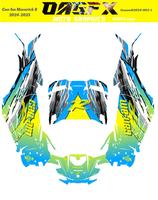 2024-2025 Can Am Maverick R RS Graphics Kit  Pro Edition D53-2 Wild OAGFX Racing
