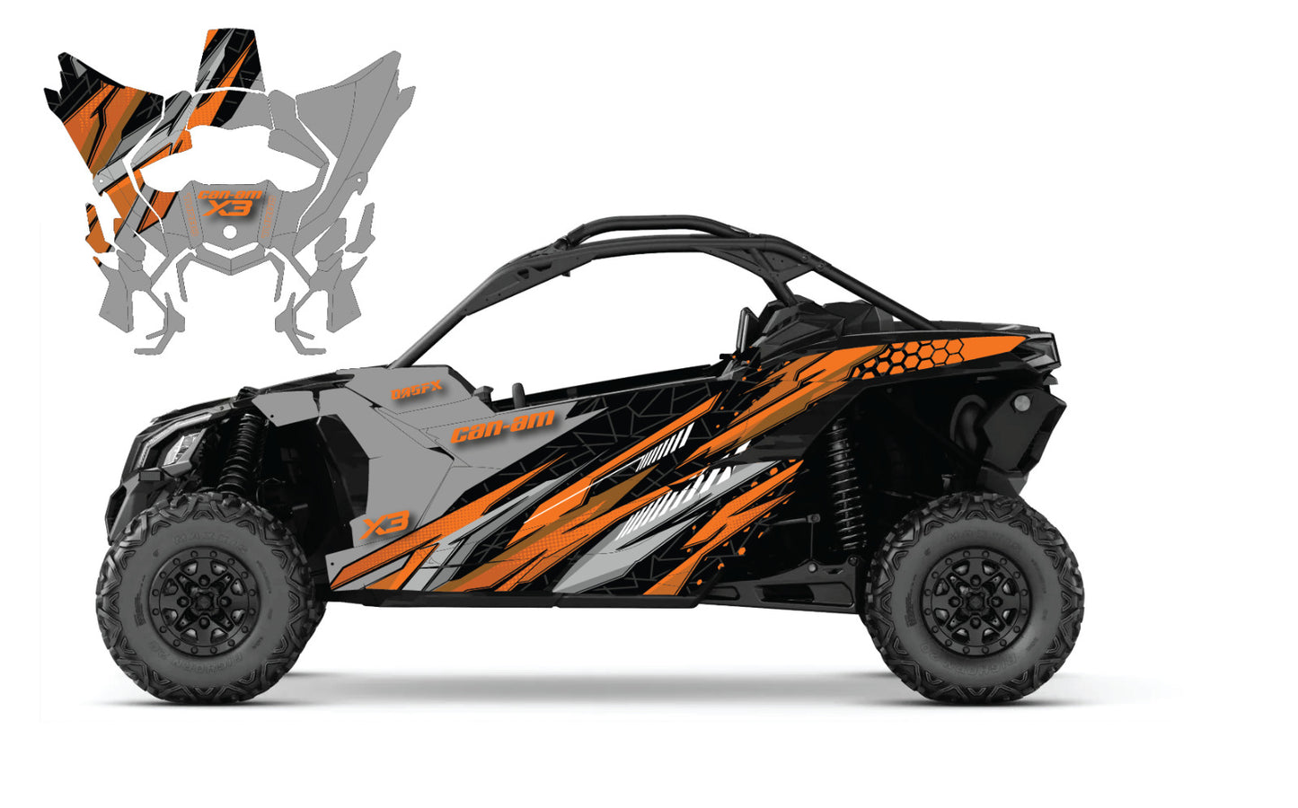 2017 - 2023 Can Am X3 Maverick Graphics Kit  Pro Edition D57-1 Orange