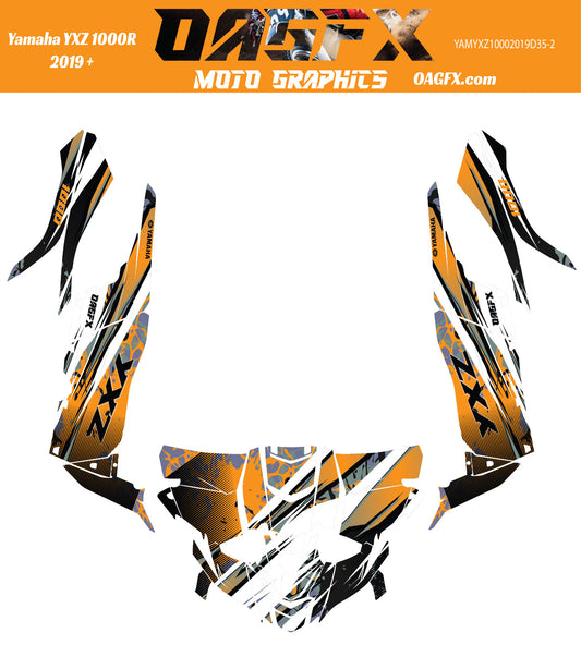 2019 + OAGFX Yamaha YXZ 1000 Graphics Kit D35-2 Orange