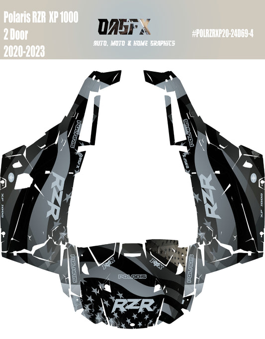 2019 - 2023 Polaris RZR XP 1000 Graphics Kit D69-4 USA Gray