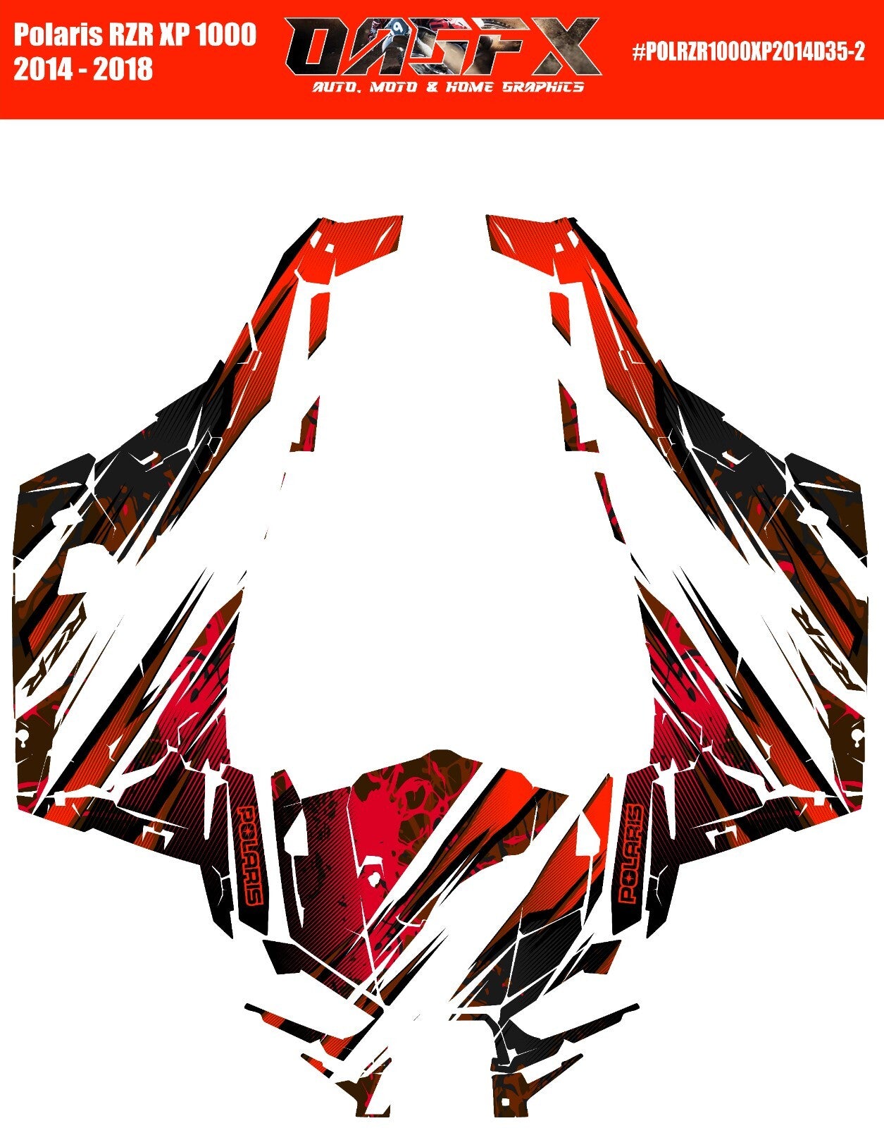 2014 - 2018 Polaris RZR XP 1000 Graphics Kit D35-2 Red