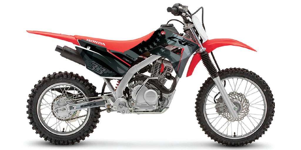 2019+ Honda CRF 125 Graphics Kit - Pro Ed D69-3 CRF125 USA Flag Stealth