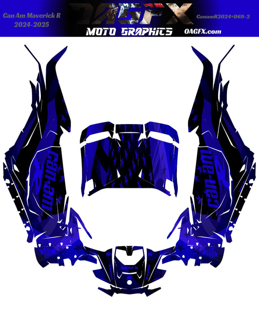 2024-2025 Can Am Maverick R RS Graphics Kit  Pro Edition D69-2 USA Flag