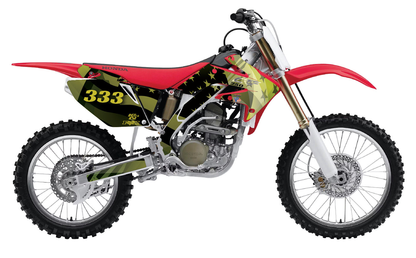 2004-2009 Honda CRF250R Graphics Kit - Pro Ed D69-2 USA Flag CRF 250