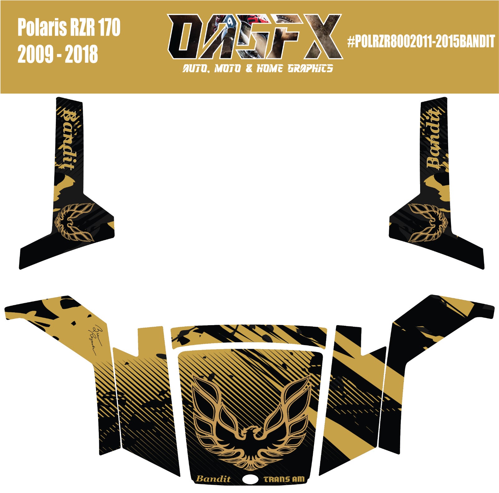 2009 - 2018 Polaris RZR 170 UTV Graphics Kit Bandit Edition
