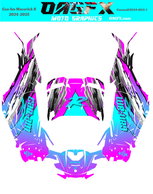 2024-2025 Can Am Maverick R RS Graphics Kit  Pro Edition D53-1 Wild OAGFX Racing