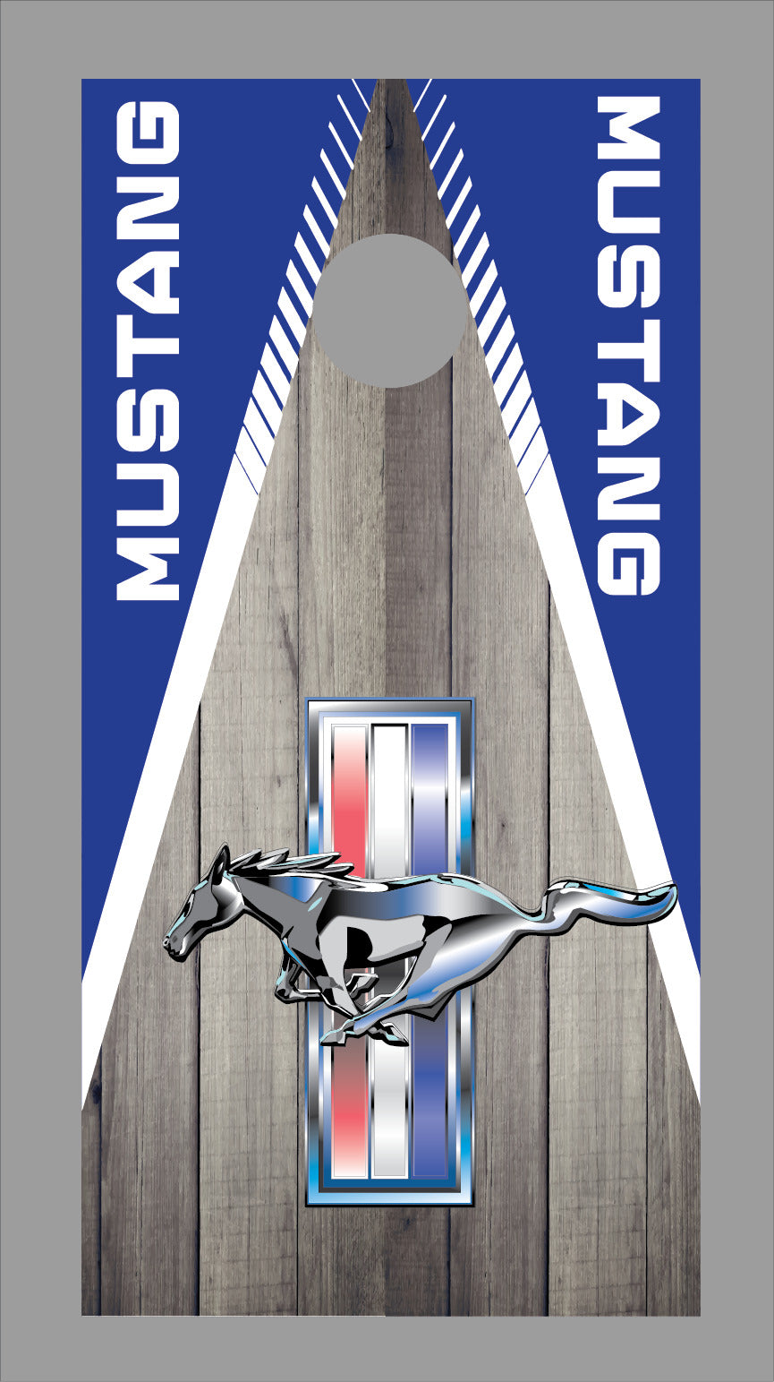 Corn Hole Board Wrap - Mustang Cornhole