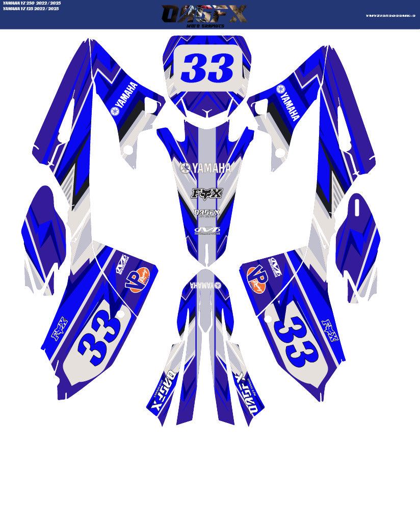 2022-2025 Yamaha YZ 125 250 YZ OAGFX  Graphic Kit - Pro Ed DMK-2
