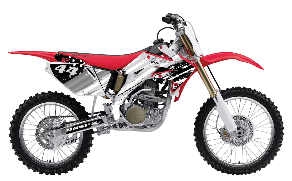 2004-2009 Honda CRF250R Graphics Kit - Pro Ed D38-2 CRF 250 USA Flag Gray