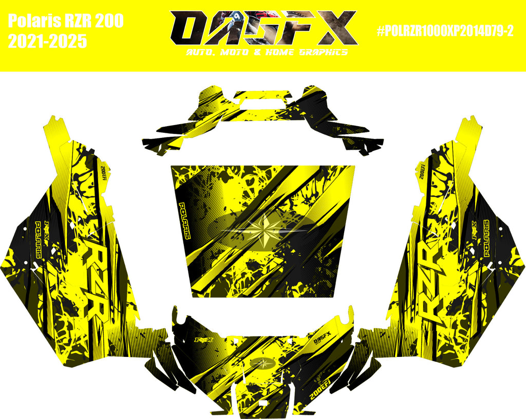2021-2025 Polaris RZR 200 EFI UTV Graphics Kit D79-2