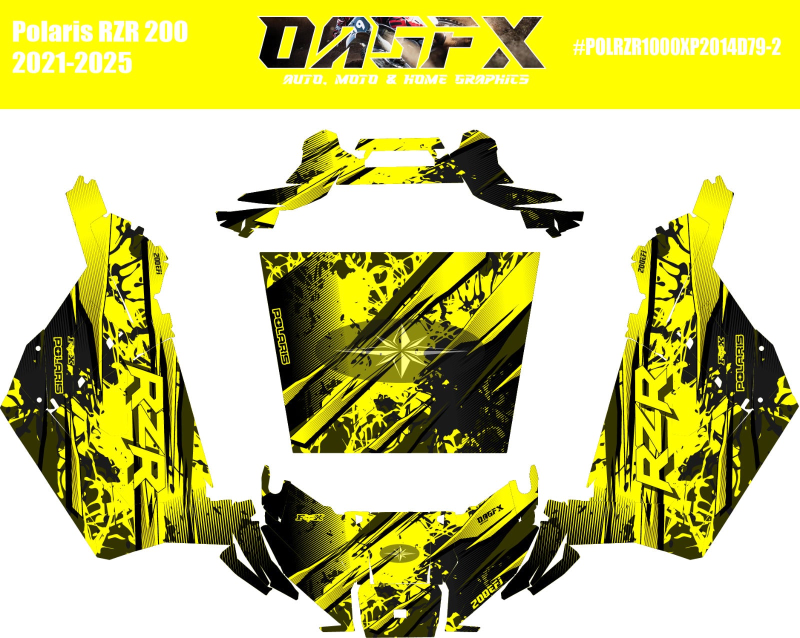 2021-2025 Polaris RZR 200 EFI UTV Graphics Kit D79-2