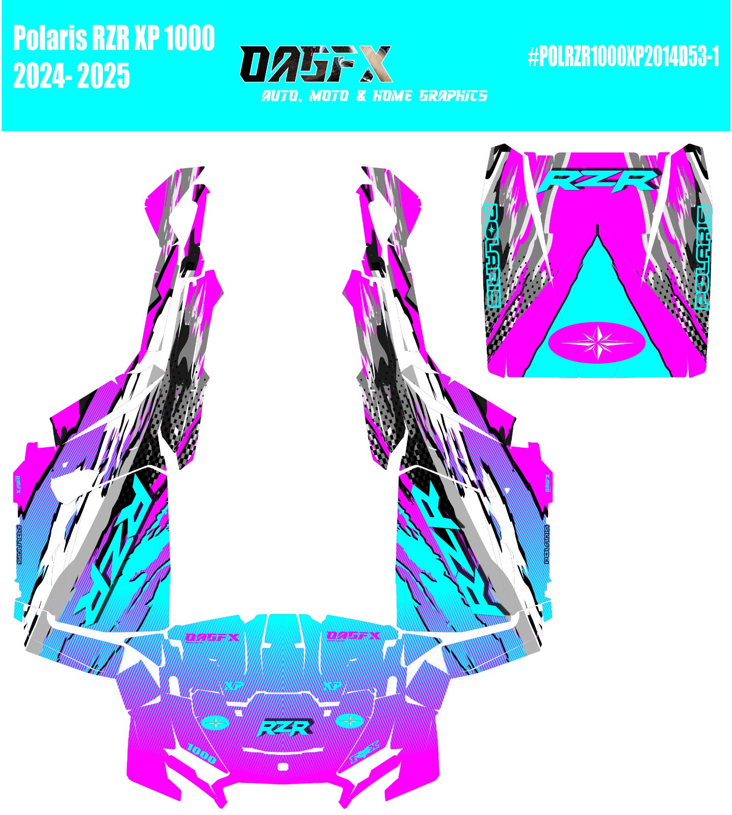2024-2025 Polaris RZR XP 1000 Graphics Kit D53-1 Wild OAGFX