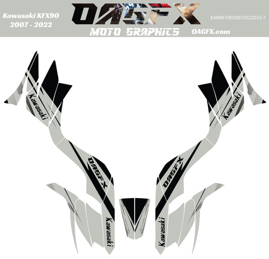 2007 - 2022 Kawasaki KFX 50 90 Graphic Kit -  D33-7 Grey