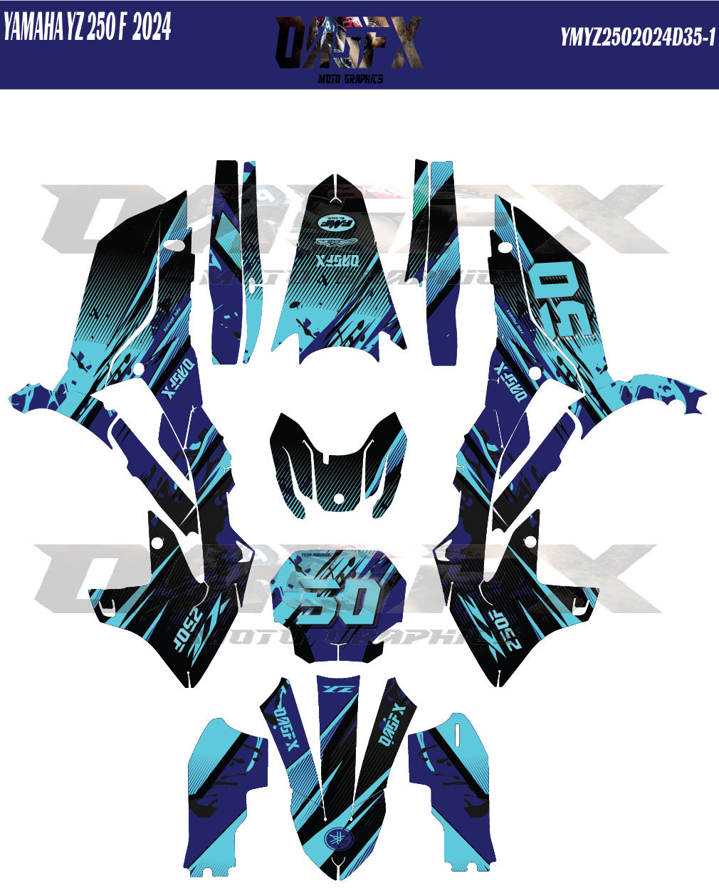 2024 Yamaha YZ 250 F Vector  Design Template With Pre-made design