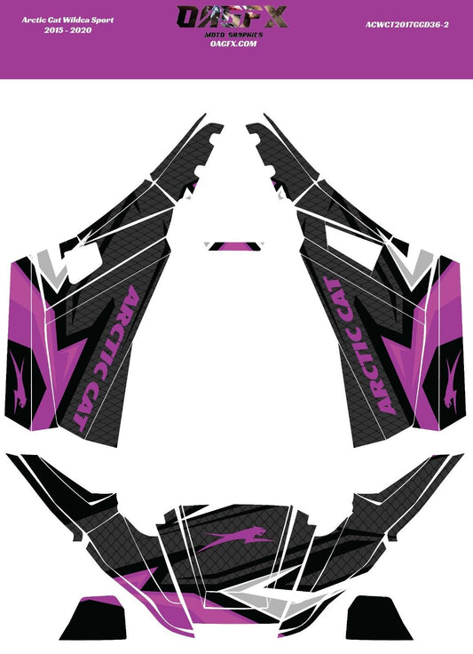 2015 - 2020 Arctic Cat Wildcat 700 Sport UTV Graphic Kit D36-2 Purple