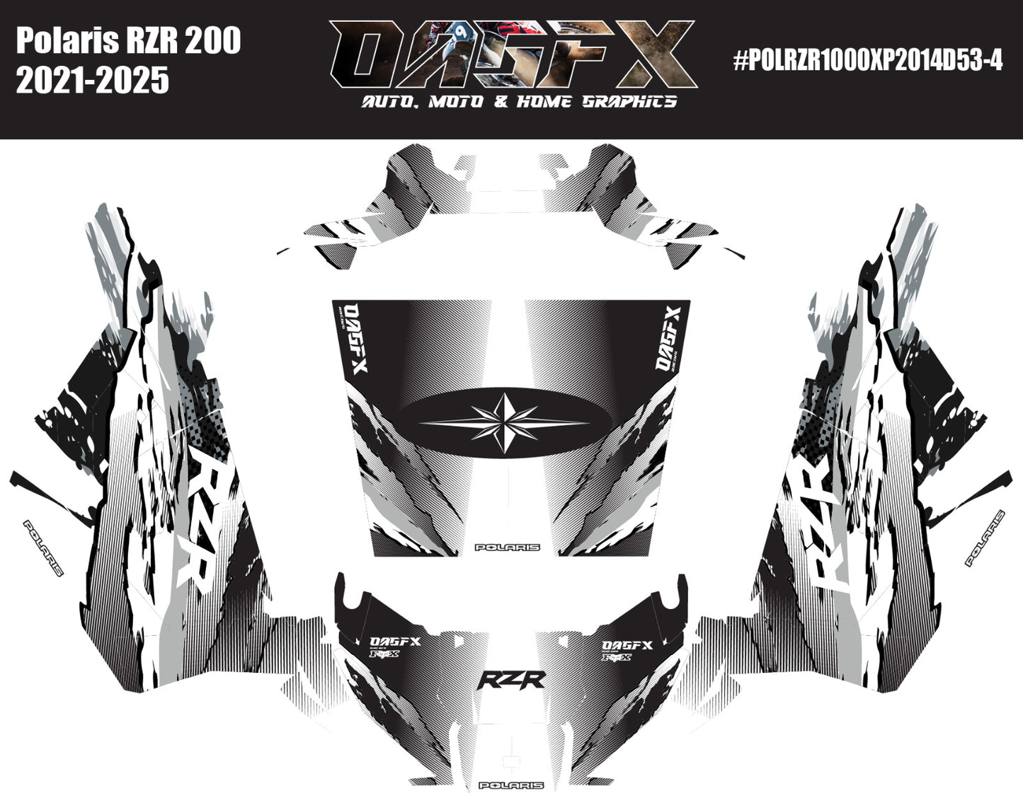 2021-2025 Polaris RZR 200 EFI UTV Graphics Kit D53-3 Wild Stealth