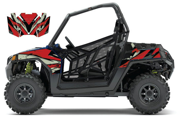 2008 - 2018 Polaris RZR 570 UTV Graphics Kit D39-2 Red