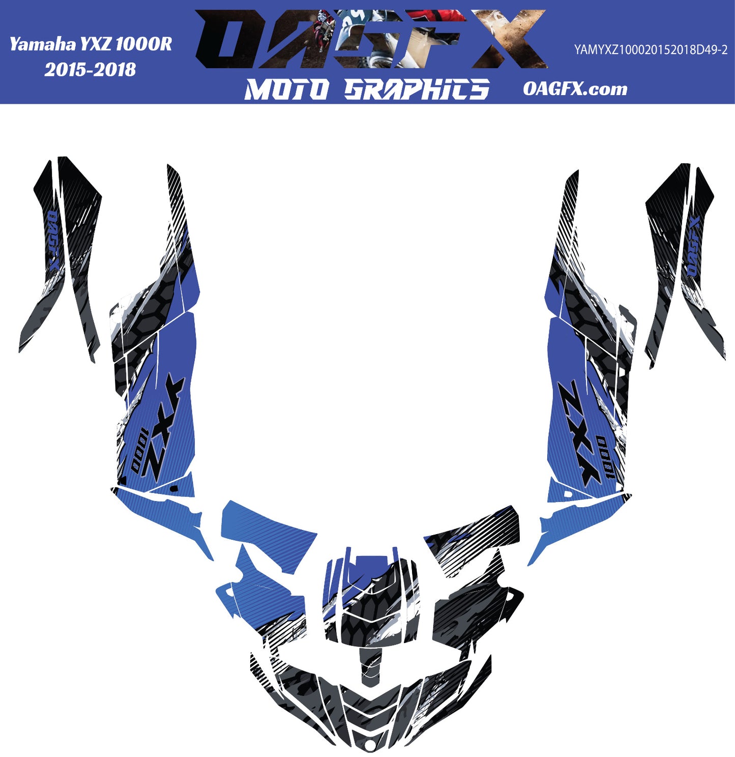 2015 - 2018 OAGFX Yamaha YXZ 1000 Graphics Kit D49-2 Blue