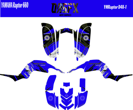 OAGFX Yamaha Raptor 660 Graphics Kit D48-1 Blue