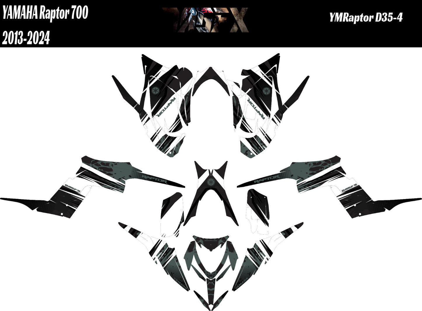 2013 - 2024 Yamaha Raptor 700 Graphics Kit D35-4