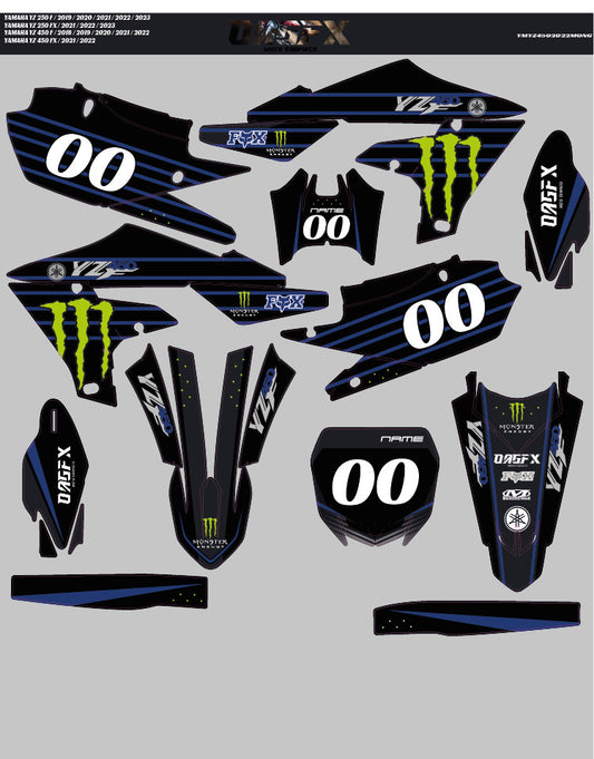 Yamaha YZ 450F 2018 - 2022 YZ 250 2019 - 2023 Graphic Kit - Pro Ed