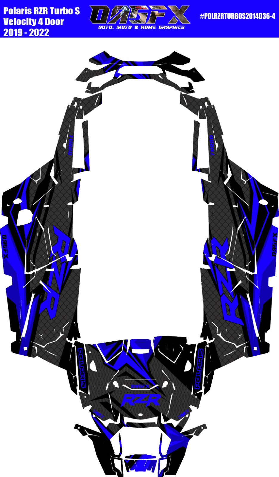 2019 - 2022 Polaris RZR Turbo S Velocity 4 Door  Graphics Kit D36-4
