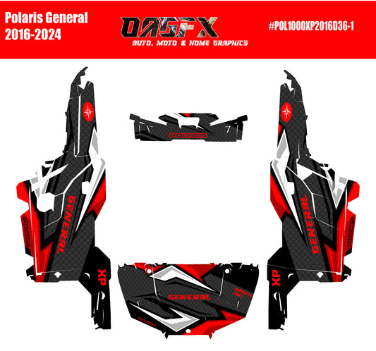 2016 - 2024 Polaris General XP 1000 Graphics Kit D36-1