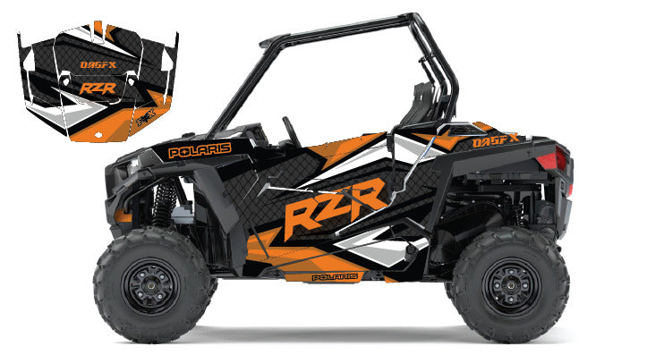 2014 + Polaris RZR 900  Graphics Kit D36-2 Orange